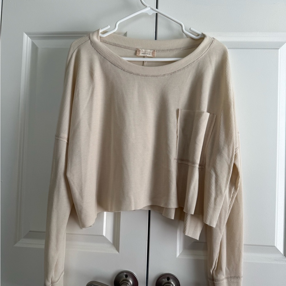 Altar'd State Cream Long Sleeve Top